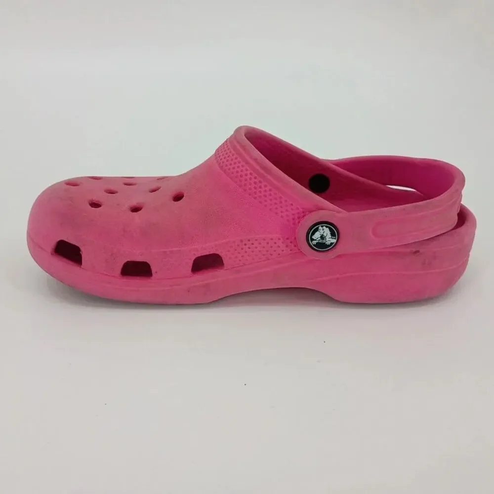 Crocs Classic Clog Hot Pink J3 Kids Youth Slip On Sandal Casual Comfort
